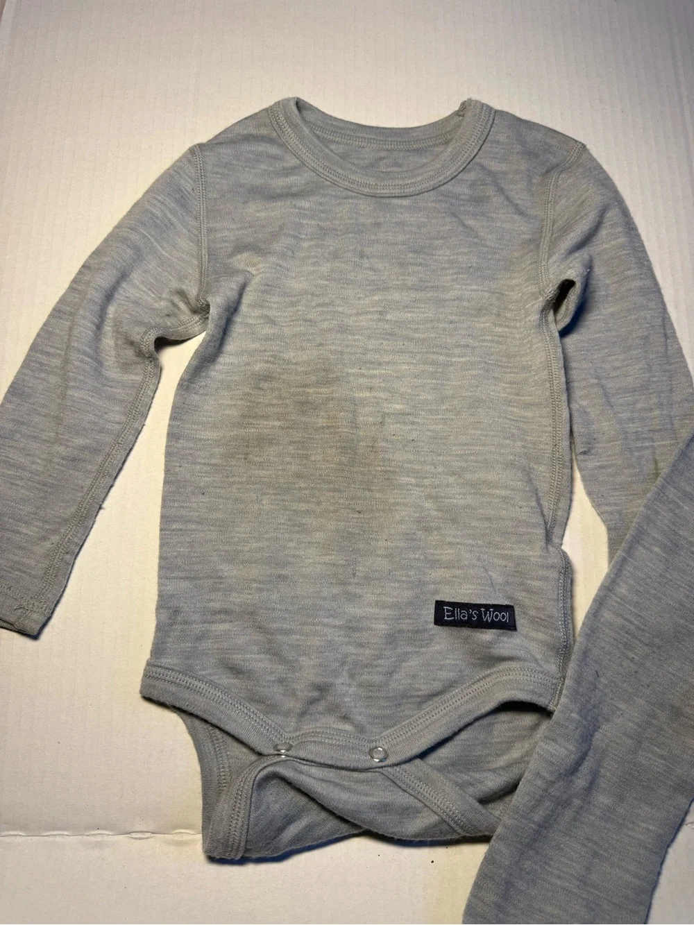 Ellas Wool 100% Wool Long Sleeve Bodysuit and Footed Pants Set